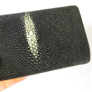 GENUINE BLACK STINGRAY SKIN LADIES BILLFOLD WALLET